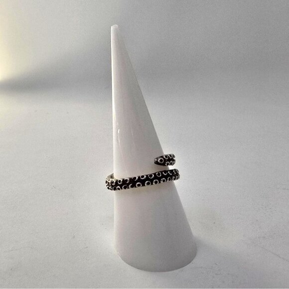 Sterling Silver 925 Octopus Tentacle Adjustable Ring Size 7 Nautical Kraken Used - Picture 5 of 8